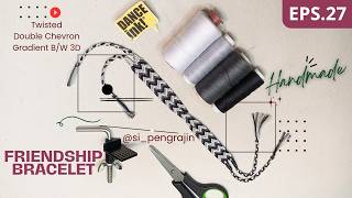 How To Make Bracelet CC Twisted Double Chevron Gradient BW 3D Simple And Easy Tutorial EPS27 [upl. by Piefer]