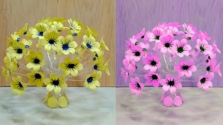 Recycle plastic bottle into flowers  Plastic bottle crafts ideas  Guldasta flower making [upl. by Sire478]