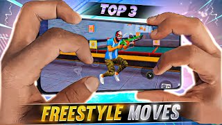 TOP 3 FREESTYLE MOVES IN FREE FIRE  TOP 3 FREESTYLE MOVEMENT SPEED TRICK [upl. by Ellah535]