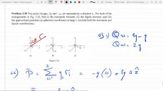 Find Monopole Moment Dipole Moment and Potential for 2 Point Charges P 330 [upl. by Philender]