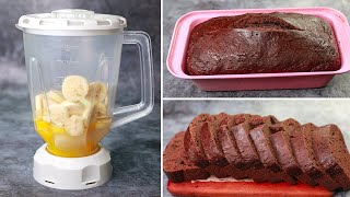 Chocolate Banana Cake In Blender  Chocolate Banana Tea Time Cake Without Oven  Yummy [upl. by Htaek]