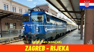 Cab Ride Zagreb  Rijeka Zagreb–Rijeka Railway  M202 Croatia train drivers view 4K [upl. by Htebazil74]