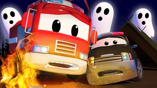 Der Streifenwagen in Autopolis  Gruselige Halloween Geschichten  Cartoons für Kinder 🚓 🚒 [upl. by Quin305]