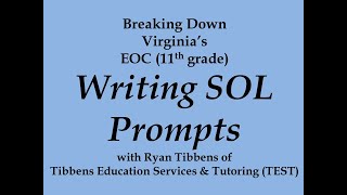 Virginia Writing SOL  Breaking Down the Prompts EOC  11th Grade Essay [upl. by Natfa]