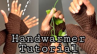 Crochet hand warmer tutorial [upl. by Burrow927]