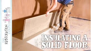 INSULATING A CONCRETE SLAB  DIY Garage Conversion Floating Floor [upl. by Moberg]