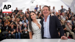 Demi Moore Dennis Quaid arrive for The Substance press conference in Cannes [upl. by Moe135]