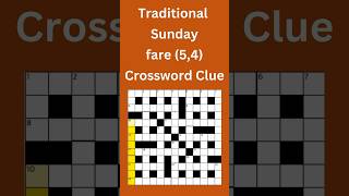 Traditional Sunday fare 54 Crossword Clue crossword crosswordpuzzles [upl. by Anertac]