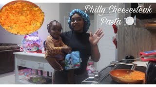 Cooking With Kay  Philly Cheesesteak Pasta [upl. by Nidla551]