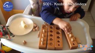 S001 Knobbed Cylinders  Bộ hình trụ có núm Giáo cụ Montessori [upl. by Salaidh]