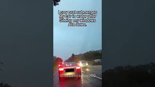 Lorry fills car up with water dashcam cycling accident cars driving neardeath car illegal [upl. by Webb]