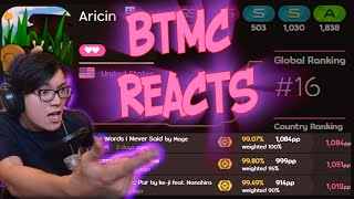 BTMC reaction to Aricins 1k pp [upl. by Brink]