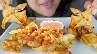 Crab Rangoon ASMR Crispy Crab amp Cream Cheese Wontons [upl. by Giess]