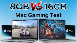 M3 MacBook Air 8GB vs 16GB Game Test [upl. by Yzeerb]