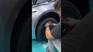 Tesla car 🚗 wheel 🛞 protection automobile tesla car viralvideo shorts [upl. by Kerge686]