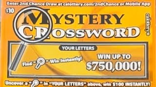 Scratching MYSTERY CROSSWORD on a Mystery Crossword Monday 1000000 top prize [upl. by Rosalinde482]