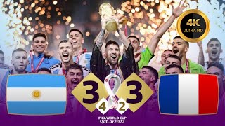 Argentina vs France  UHD 4K World Cup Final 2022  Messi vs Mbappe  the best final ever [upl. by Chuck]