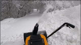 Cub Cadet SLX54 XT2 3X Blower Attachment Snow Blowing 8quot of Semiwet Snow [upl. by Rab886]