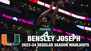 Bensley Joseph 202324 Regular Season Highlights  Miami Guard [upl. by Notle]