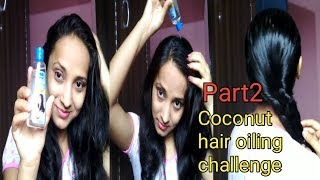 90ml heavy coconut hair oil challenge parachute jasmine oilhair oiling with hairstyle [upl. by Lenrad]