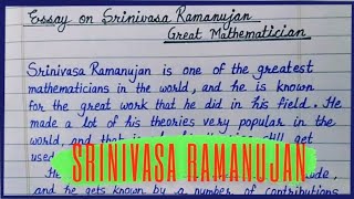 essay on great mathematician Srinivasa Ramanujannational mathematics daybiography of Ramanujan [upl. by Adnarem572]