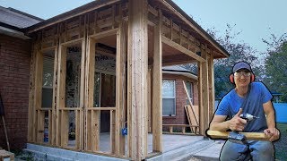 How I Framed Walls To Enclose Porch Patio Vid 5 [upl. by Hollyanne]