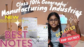 Class 10 geography chapter 6 manufacturing Industries handwritten notes  YouTube India [upl. by Aisa726]