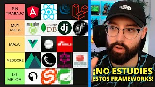 PEORES y MEJORES Frameworks de Desarrollo Web 📚 TIERLIST Futuro y Trabajo para programadores 👨‍💻 [upl. by Hamian]