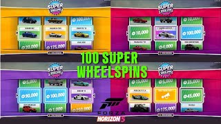 Opening 100 Super Wheelspins In Forza Horizon 5 [upl. by Azalea]