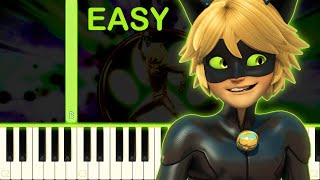 CAT NOIR TRANSFORMATION SONG  EASY Piano Tutorial [upl. by Roslyn]