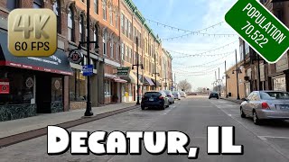 Driving Around Downtown Decatur IL in 4k Video [upl. by Peppard825]