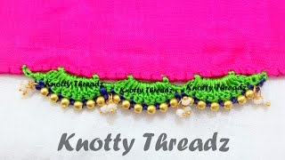 How to make Saree Tassels with beads using Silk Thread [upl. by Col]