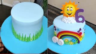 Awesome Sunflower Cake  Creative Rainbow Cake Design  Fondant Cake Decoration [upl. by Netnert]