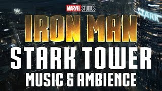 Iron Man Music amp Ambience  Stunning View of Stark Tower with Thunderstorm Ambience [upl. by Claire404]