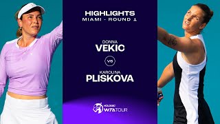 Donna Vekic vs Karolina Pliskova  2024 Miami Round 1  WTA Match Highlights [upl. by Fraser]