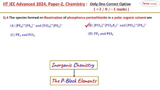 𝐐𝟒 The species formed on fluorination of phosphorus pentachloride in a polar organic solvent are [upl. by Cosetta233]