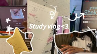 Productive study vlog 🎀📎  lots of studying note taking study productivevlog [upl. by Trimmer]