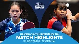 Chen MinHsin vs Syndrela Das  U15 GSQF  ITTF World Youth Championships 2024 [upl. by Kcirrem837]