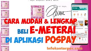 Cara Beli EMeterai di Aplikasi Pospay Lengkap dan Mudah [upl. by Wallraff]