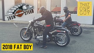 2018 Harley Davidson Fat Boy test ride  the classic cruiser gets and update [upl. by Ailedo]