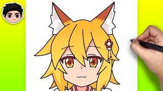 How to Draw SENKOSAN from The Helpful Fox SenkoSan  Easy StepbyStep [upl. by Porty]