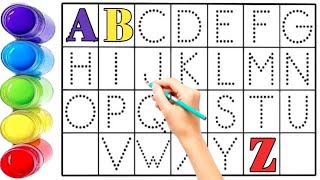 Alphabet ABC Song ABCD A to Z Kids Rhymes collection for writing along dotted lines for kids [upl. by Anaeerb349]