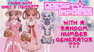 Dress To Impress BUT A RANDOM NUMBER GENERATOR Picks How MANY ITEMS I WEAR  roblox [upl. by Freddy]