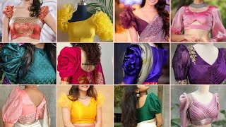 Trending blouse sleeves designs ideas Latest Boat neck blouse designs Silk saree blouse designs [upl. by Sacks]