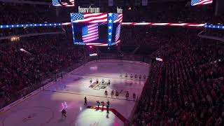 Jim Cornelison sings National Anthem  Chicago Blackhawks game 2024 Home Away From Home in Milwaukee [upl. by Sokcin118]