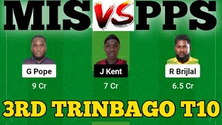 MIS vs PPS  PPS vs MIS Prediction  MIS VS PPS 3RD TrinBago T10 Blast Match [upl. by Grannias]