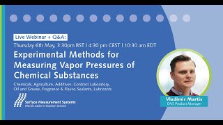 Webinar Experimental Methods for Measuring Vapor Pressures of Chemical Substances [upl. by Eseerehs]