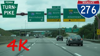 ⁴ᴷ Pennsylvania Turnpike Interstate 276 westbound 4K VIDEO [upl. by Eerdua]