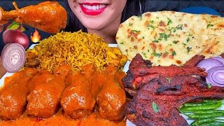 ASMR SPICY CHICKEN BIRYANI TANDOORI LAMB BUTTER CHICKEN GARLIC NAAN MUKBANG MASSIVE Eating Sounds [upl. by Lebasiram225]