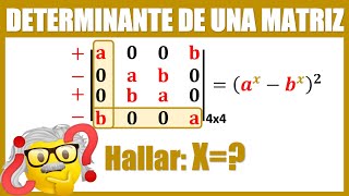 Determinante de una matriz 4x4 por Cofactores con parámetros [upl. by Lane]